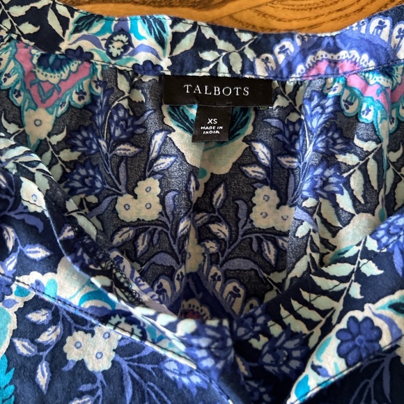 Talbots Floral 100% Cotton Top XS - Picture 4 of 8